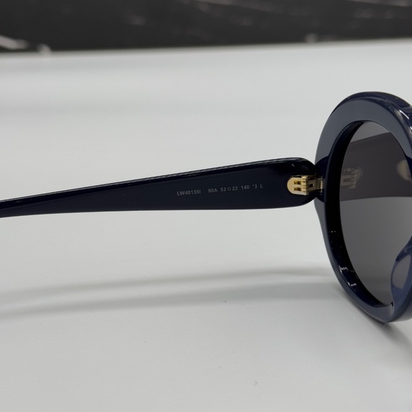 NEW LOEWE ROUND SUNGLASSES LW40135I 90A BLUE GREY LOEWE WOMEN EYEWEAR - Picture 8 of 10